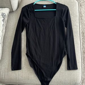 Square neck ribbed bodysuit